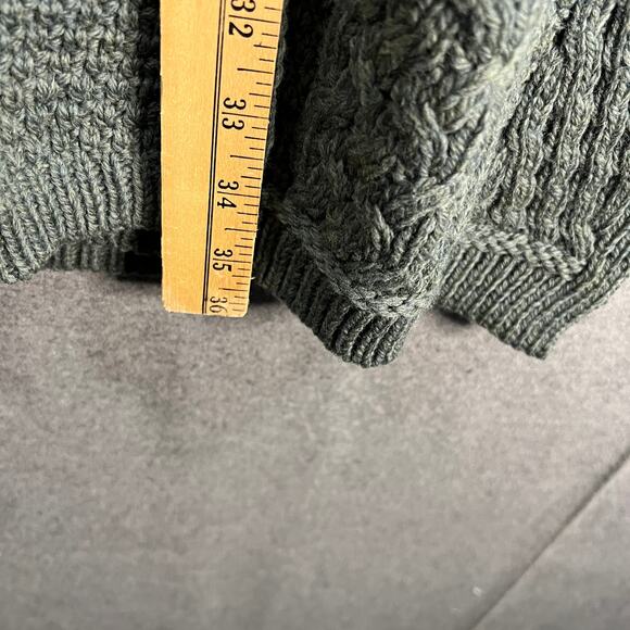 Aran Craft Merino Wool Oren Front Long Sweater Cardigan Moss Green Size Small - Picture 6 of 12
